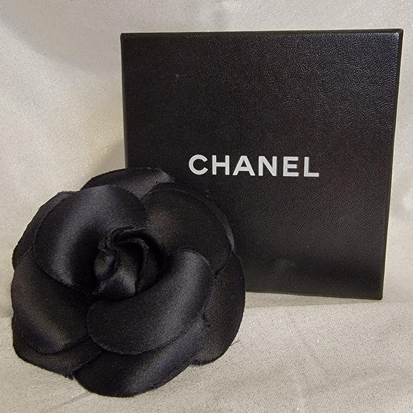 CHANEL Jewelry - Chanel Black Camellia Brooch